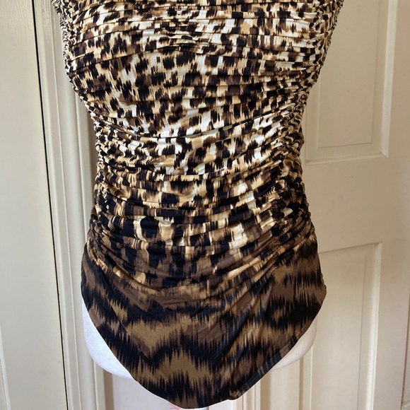 Carmen Marc Valvo Strapless Leopard Bathing Suit - Picture 2 of 10